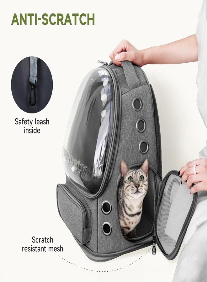 Onomie Cat Backpack Carrier, Breathable Cat Carrier Large Space Bubble Pet Backpack for Kitty Small Dog up to 15lbs, Transparent & Foldable Pet Carrier for Travel Hiking (Dark Gray) - Image 3